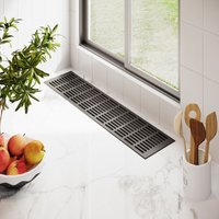 Ms Beschläge - Stegblech 130mm Aluminium Lüftungsgitter Anthrazit RAL7016 Türgitter Badlüftung 500mm von MS BESCHLÄGE