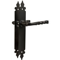 Ms Beschläge - Türgriff Türklinke Türbeschlag aus Metall Schwarz matt auf Schild Ungelocht von MS BESCHLÄGE