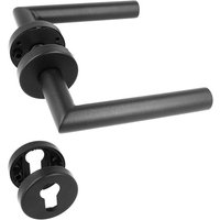 Ms Beschläge - Türgriff Türklinke Türdrücker Türbeschlag Edelstahl Schwarz Matt Black Line Soft Profilzylinder von MS BESCHLÄGE