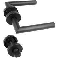 Ms Beschläge - Türgriff Türklinke Türdrücker Türbeschlag Edelstahl Schwarz Matt Black Line Soft wc - Bad von MS BESCHLÄGE