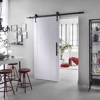 Ms Beschläge - Weiße Holzschiebetür Schiebetürsystem Komplett-Set diy Raumteiler Landhausstil Classic von MS BESCHLÄGE