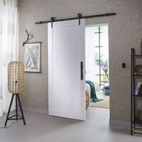 Ms Beschläge - Weiße Holzschiebetür Schiebetürsystem Komplett-Set diy Raumteiler Landhausstil Modern-Schwarz Ms Beschläge - Weiße Holzschiebetür Schiebetürsystem Komplett-Set diy Raumteiler Landhausstil Modern-Schwarz von MS BESCHLÄGE