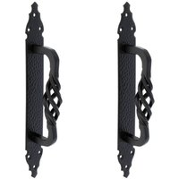 Amig - Stoßgriffe Türgriff Haustürbeschlag 2er Set Schmiedeeisen schwarz matt Ziehgriff Amig - Stoßgriffe Türgriff Haustürbeschlag 2er Set Schmiedeeisen schwarz matt Ziehgriff von AMIG