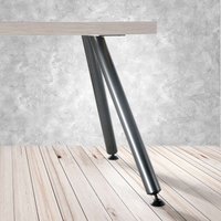 Tischgestell Tischstütze Tischbein Möbelfuss Schreibtisch Edelstahl Optik 710mm von MS BESCHLÄGE