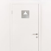 Türbeschilderung Piktogramme Edelstahloptik Warnschilder Hinweisschilder 10x10cm Dusche von MS BESCHLÄGE