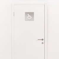 Türbeschilderung Piktogramme Edelstahloptik Warnschilder Hinweisschilder 10x10cm Rollstuhl von MS BESCHLÄGE