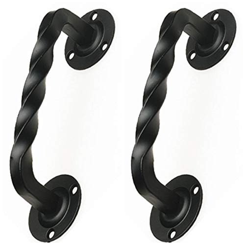 2er Set Antik rustikale Stoßgriffe Türbeschläge Schmiedeeisen Grifflänge 110 mm von MS-Beschläge