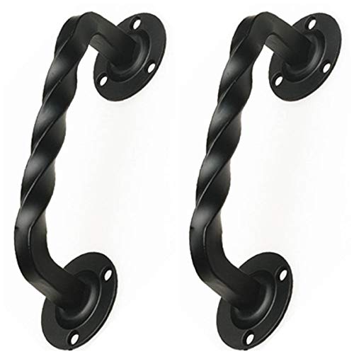 2er Set Antik rustikale Stoßgriffe Türbeschläge Schmiedeeisen Grifflänge 153 mm von MS-Beschläge