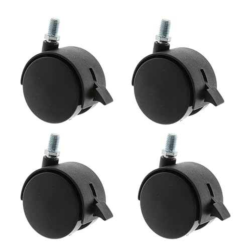 4er Set Transportrolle Kunststoff Schwarz ø60mm inkl. Bremse M10 Gewindestift von MS-Beschläge