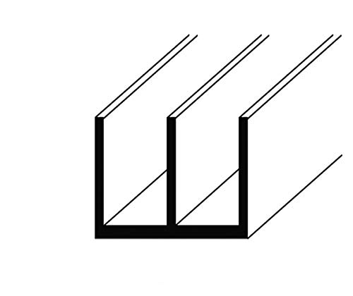 Aluminium Doppel-U-Profil 1mm Stärke, Flach, Profil, Winkel, natur eloxiert, in 1 und 2 Meter verfügbar (16x12x1mm, 2 Meter) von MS Beschläge