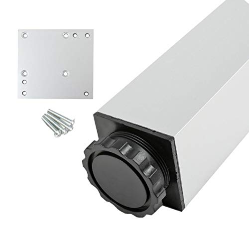 Aluminium Tischfuss in Chrom matt eckig 60x60mm Höhe 710mm Möblfuss Tischstempel von MS-Beschläge