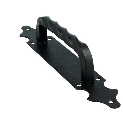 Antiker Stoßgrif Schmiedeeisen schwarz matt gepunktete Stahlplatte Torgriff 280mm Türöffner Toröffner Antiker Stoßgrif Schmiedeeisen schwarz matt gepunktete Stahlplatte Torgriff 280mm Türöffner Toröffner von MS Beschläge