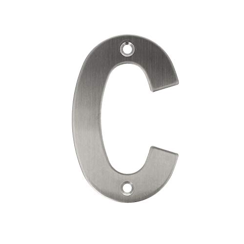 Edelstahl Hausnummern 0-9 Buchstaben A-I matt gebürstet Hauswandnummern Türnummern Türbeschriftung Ziffern Hausziffern Zahlen (Buchstabe C) von MS Beschläge