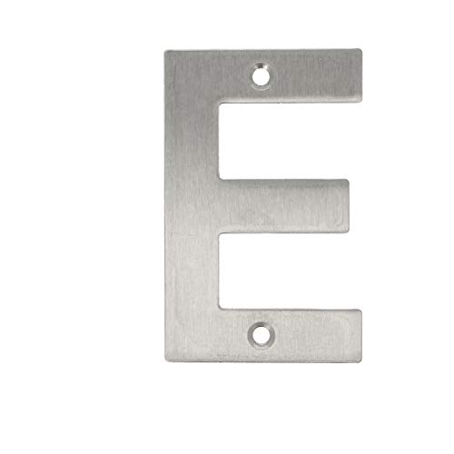 Edelstahl Hausnummern 0-9 Buchstaben A-I matt gebürstet Hauswandnummern Türnummern Türbeschriftung Ziffern Hausziffern Zahlen (Buchstabe E) von MS Beschläge