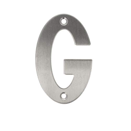 Edelstahl Hausnummern 0-9 Buchstaben A-I matt gebürstet Hauswandnummern Türnummern Türbeschriftung Ziffern Hausziffern Zahlen (Buchstabe G) von MS Beschläge
