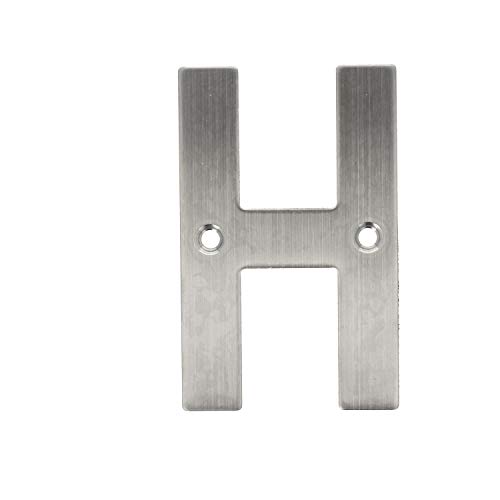 Edelstahl Hausnummern 0-9 Buchstaben A-I matt gebürstet Hauswandnummern Türnummern Türbeschriftung Ziffern Hausziffern Zahlen (Buchstabe H) von MS Beschläge