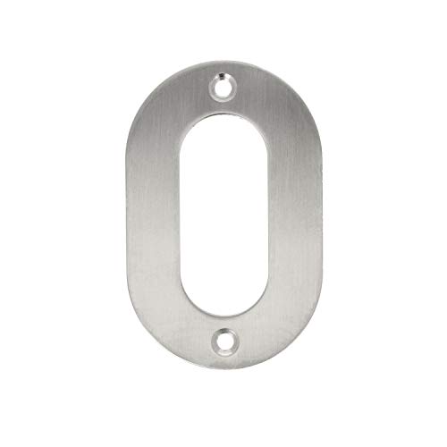 Edelstahl Hausnummern 0-9 Buchstaben A-I matt gebürstet Hauswandnummern Türnummern Türbeschriftung Ziffern Hausziffern Zahlen (Zahl 0) von MS Beschläge