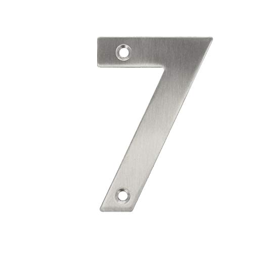 Edelstahl Hausnummern 0-9 Buchstaben A-I matt gebürstet Hauswandnummern Türnummern Türbeschriftung Ziffern Hausziffern Zahlen (Zahl 7) von MS Beschläge
