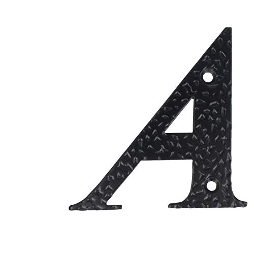 Hausnummern 0-9 Buchstaben A-H schwarz beschichtet Hausziffern Hauswandnummern Wandnummern Zimmertürnummern Landhaus-Stil schmiedeeiserne Optik (Buchstabe A) von MS Beschläge