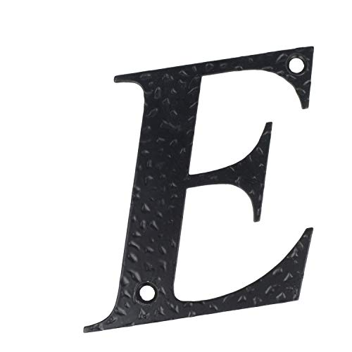 Hausnummern 0-9 Buchstaben A-H schwarz beschichtet Hausziffern Hauswandnummern Wandnummern Zimmertürnummern Landhaus-Stil schmiedeeiserne Optik (Buchstabe E) von MS Beschläge