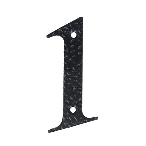 Hausnummern 0-9 Buchstaben A-H schwarz beschichtet Hausziffern Hauswandnummern Wandnummern Zimmertürnummern Landhaus-Stil schmiedeeiserne Optik (Zahl 1) von MS Beschläge