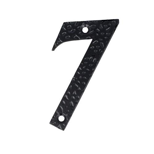 Hausnummern 0-9 Buchstaben A-H schwarz beschichtet Hausziffern Hauswandnummern Wandnummern Zimmertürnummern Landhaus-Stil schmiedeeiserne Optik (Zahl 7) von MS Beschläge