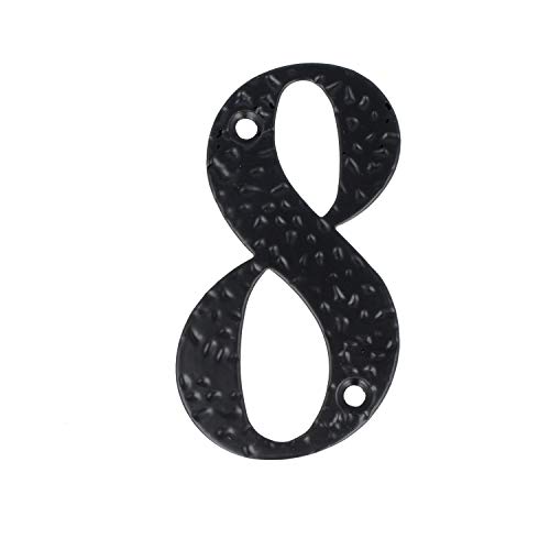 Hausnummern 0-9 Buchstaben A-H schwarz beschichtet Hausziffern Hauswandnummern Wandnummern Zimmertürnummern Landhaus-Stil schmiedeeiserne Optik (Zahl 8) von MS Beschläge