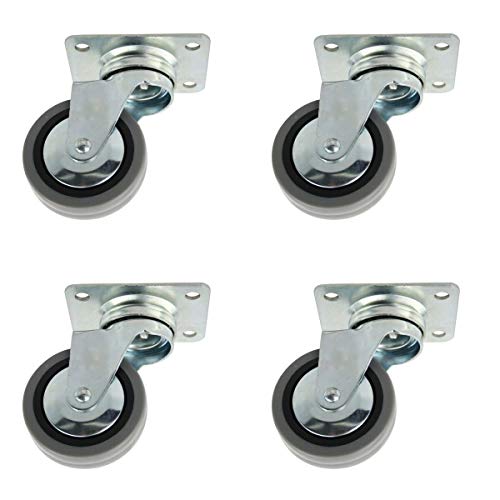 Lenkrollen 4er Set ø 60 mm mit Anschraubplatte Hartgummirollen Möbelrollen von MS-Beschläge