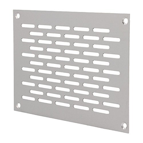 MS Beschläge® Aluminium Lochblech Lüftungsgitter Lüftung Breite 100mm Lochung 20mm x 3mm Silber eloxiert (150mm) von MS Beschläge