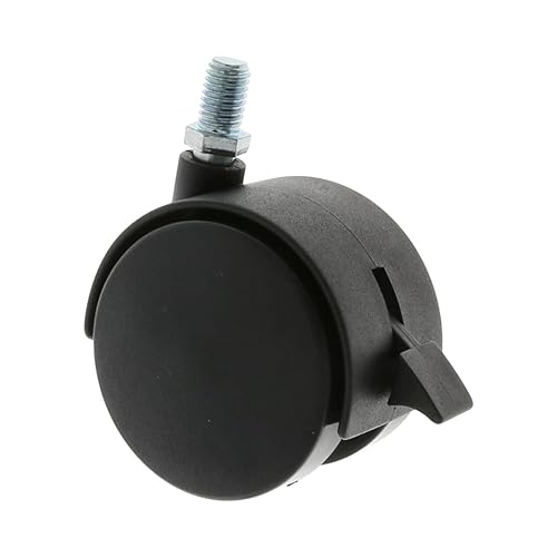 MS Beschläge® Möbelrolle Transportrolle Stuhlrolle ø 50mm aus Kunststoff mit Gewindestift M10 inkl. Bremse Möeltransportrolle von MS Beschläge