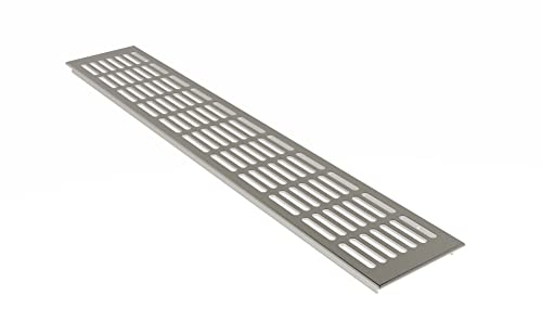 MS Beschläge ® Aluminium Lüftungsgitter Stegblech Heizungsdeckel 100mm x 1200mm in Edelstahl eloxiert - E6C31 von MS Beschläge