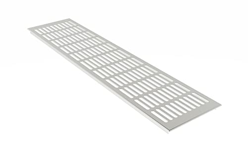 MS Beschläge ® Aluminium Lüftungsgitter Stegblech Heizungsdeckel 130mm x 200mm in Silber eloxiert - F1 von MS Beschläge