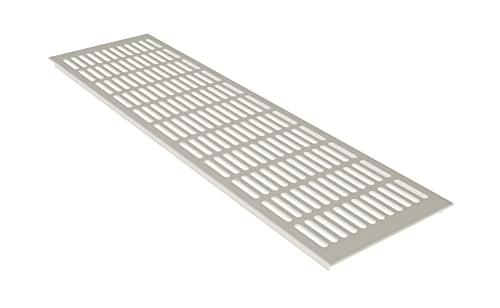 MS Beschläge ® Aluminium Lüftungsgitter Stegblech Heizungsdeckel 150mm x 1200mm Weiß - RAL 9010 von MS Beschläge