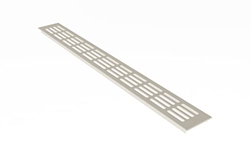 MS Beschläge ® Aluminium Lüftungsgitter Stegblech Heizungsdeckel 60mm x 1200mm in Weiß - RAL 9010 von MS Beschläge