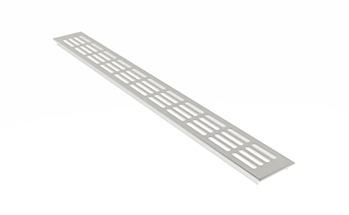 MS Beschläge ® Aluminium Lüftungsgitter Stegblech Heizungsdeckel 60mm x 200mm Silber eloxiert - F1 von MS Beschläge