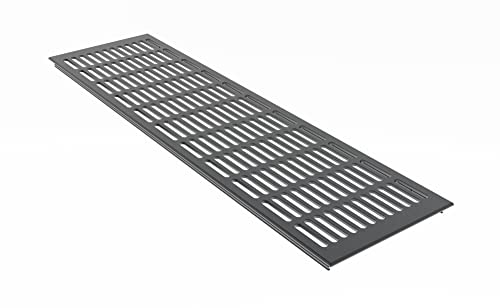 MS Beschläge 150mm breites Aluminium Lüftungsgitter Belüftungsgitter pulverbeschichtet Anthrazit RAL7016 Stegblech Abluft- Zuluftgitter Türgitter Heizungsgitter Türlüftung (2000mm) von MS Beschläge