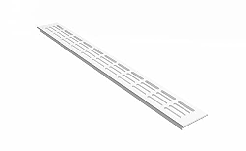 MS Beschläge Aluminium Stegblech Weiß RAL9016 Lüftungsgitter 60mm Breit pulverbeschichtet Türgitter Badbelüftung Lüftungsblech (Länge 200mm) von MS Beschläge