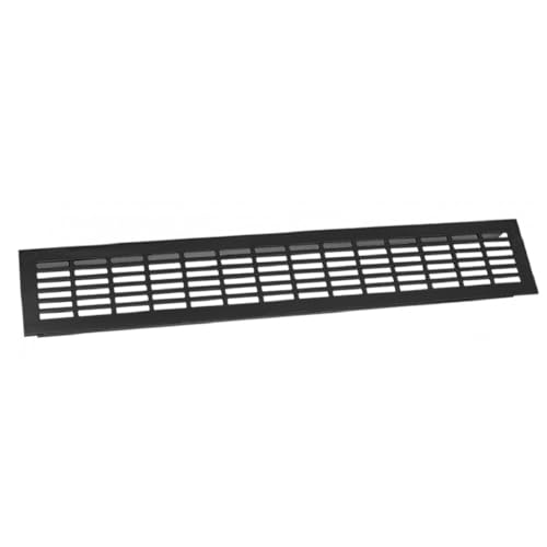 MS Beschläge Belüftungsgitter 80mm x 480mm gerade Lochung Aluminium Lüftungsgitter Stegblech Lüftungsblech Heizungsabdeckung Türgitter (Schwarz eloxiert) von MS Beschläge