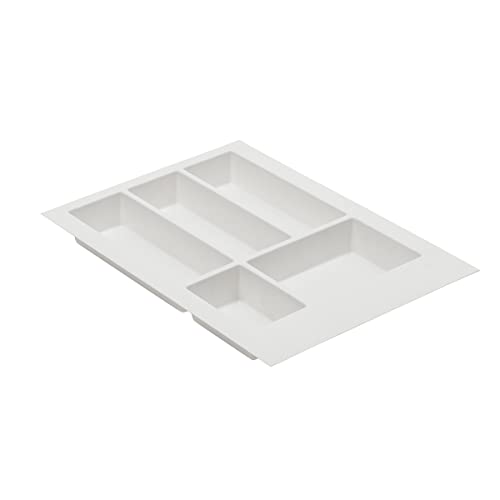 MS Beschläge Besteckeinsatz Universal Schubladeneinsatz 474mm Tiefe Schubladeneinlage Schubladen-Organizer Besteckkasten zuschneidbar Schubladenkasten Mehrzweckeinsatz (Breite 340mm, Weiß) von MS Beschläge