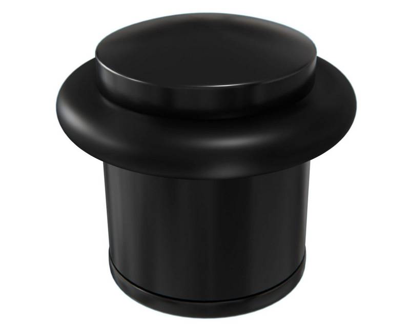 MS Beschläge Bodentürstopper Türstopper Schwarz Gummiring Türpuffer Ø 20mm (1 St), unsichtbare Verschraubung, umlaufender Gummischutzring von MS Beschläge