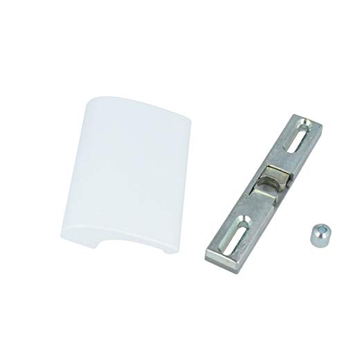 MS Beschläge Deluxe Balkontür-Set Design Balkontürgriff Aluminiumgriff Balkontürschnäpper mit Schnäpperrolle Universalschnäpper Terrassentürgriff Ziehgriff (Weiß - RAL9016) von MS Beschläge
