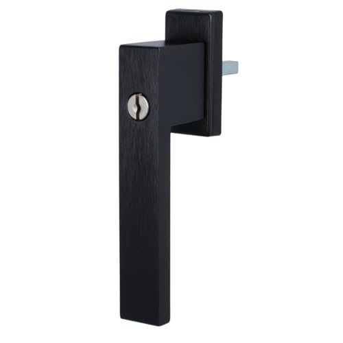 MS Beschläge Design Fenstergriff exklusives Design 45° Rasterung Fensterbeschlag eckig Dreh- Kipp Fensterolive Aluminium Schwarz (eloxiert - gebürstet, Schlüssel) von MS Beschläge