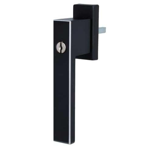 MS Beschläge Design Fenstergriff exklusives Design 45° Rasterung Fensterbeschlag eckig Dreh- Kipp Fensterolive Aluminium Schwarz (eloxiert - gefräst, Schlüssel) von MS Beschläge