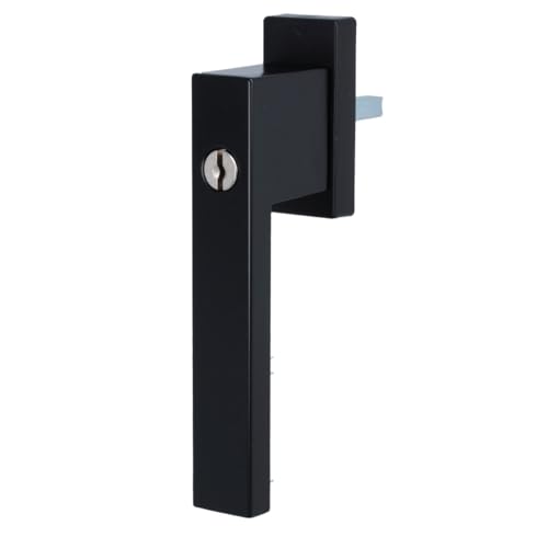 MS Beschläge Design Fenstergriff exklusives Design 45° Rasterung Fensterbeschlag eckig Dreh- Kipp Fensterolive Aluminium Schwarz (pulverbeschichtet, Schlüssel) von MS Beschläge