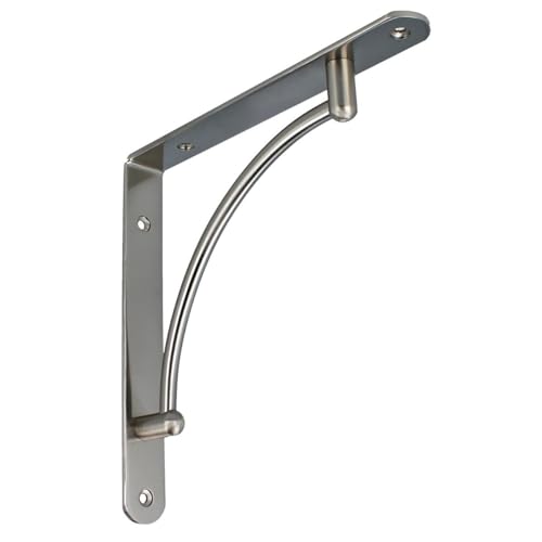 MS Beschläge Garderobenkonsole Regalbodenhalter Regalkonsole massiv Stahl 220mm x 220mm Schenkelmaß Regalträger Regalwinkel Wandregalhalter (Edelstahloptik) von MS Beschläge