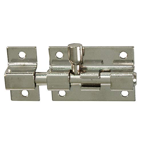 MS Beschläge Grendelriegel Türriegel Schubriegel Bolzenriegel Messing vernickelt Diverse Größen (40mm) von MS Beschläge