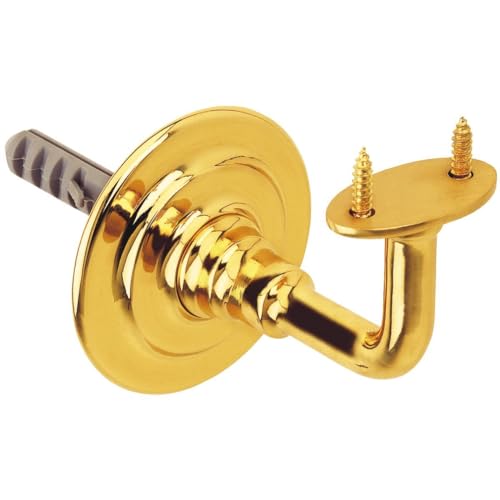 MS Beschläge Handlaufstütze massiv Messing Handlaufhalter flacher gerader Sattel Handlaufträger Handlaufauflage Ø 70mm Grundplatte Geländerstütze (Messing poliert) von MS Beschläge