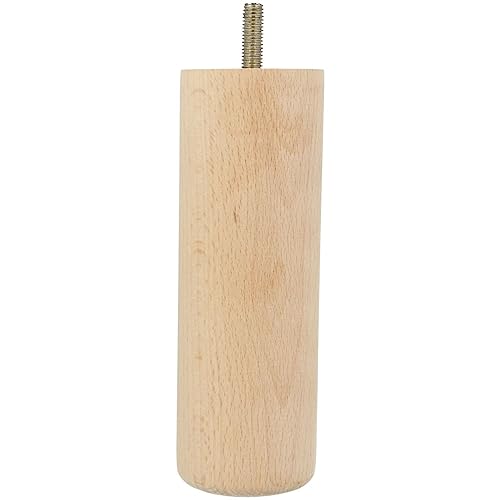 MS Beschläge Holz-Möbelbein Ø 50mm Möbelstütze Buche Vollholz rund Möbelfuß M8 Gewindestift Möbelstempel Schrankfuß Couchfuß Holzfuß (Höhe 150mm) von MS Beschläge