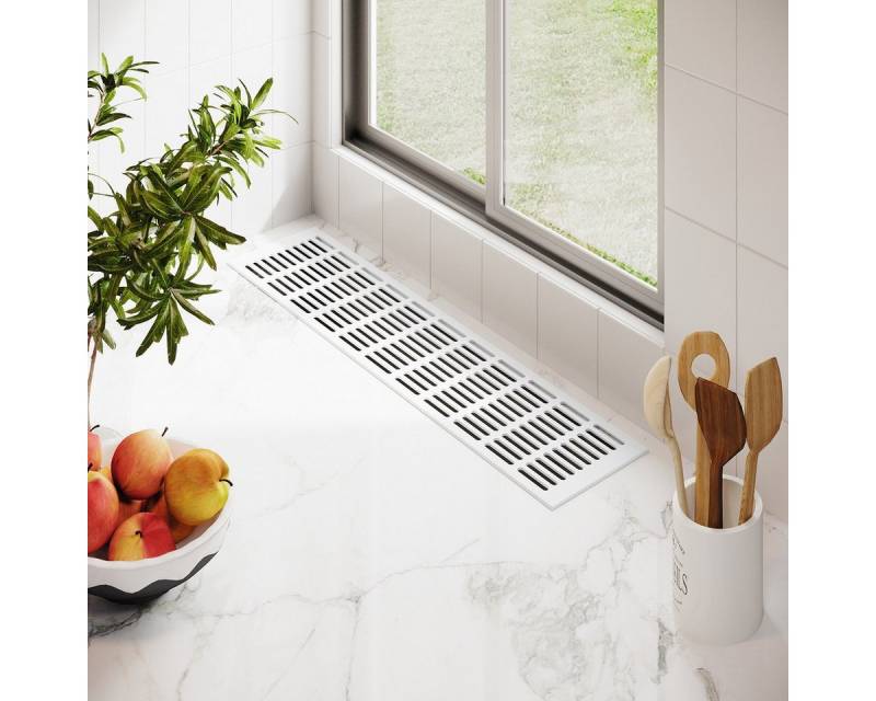 MS Beschläge Lüftungsgitter 130mm breites Aluminium Stegblech Weiss RAL 9016 von MS Beschläge
