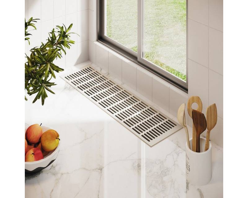 MS Beschläge Lüftungsgitter Aluminium Stegblech 150mm Weiß RAL9010 Zu- Abluft von MS Beschläge